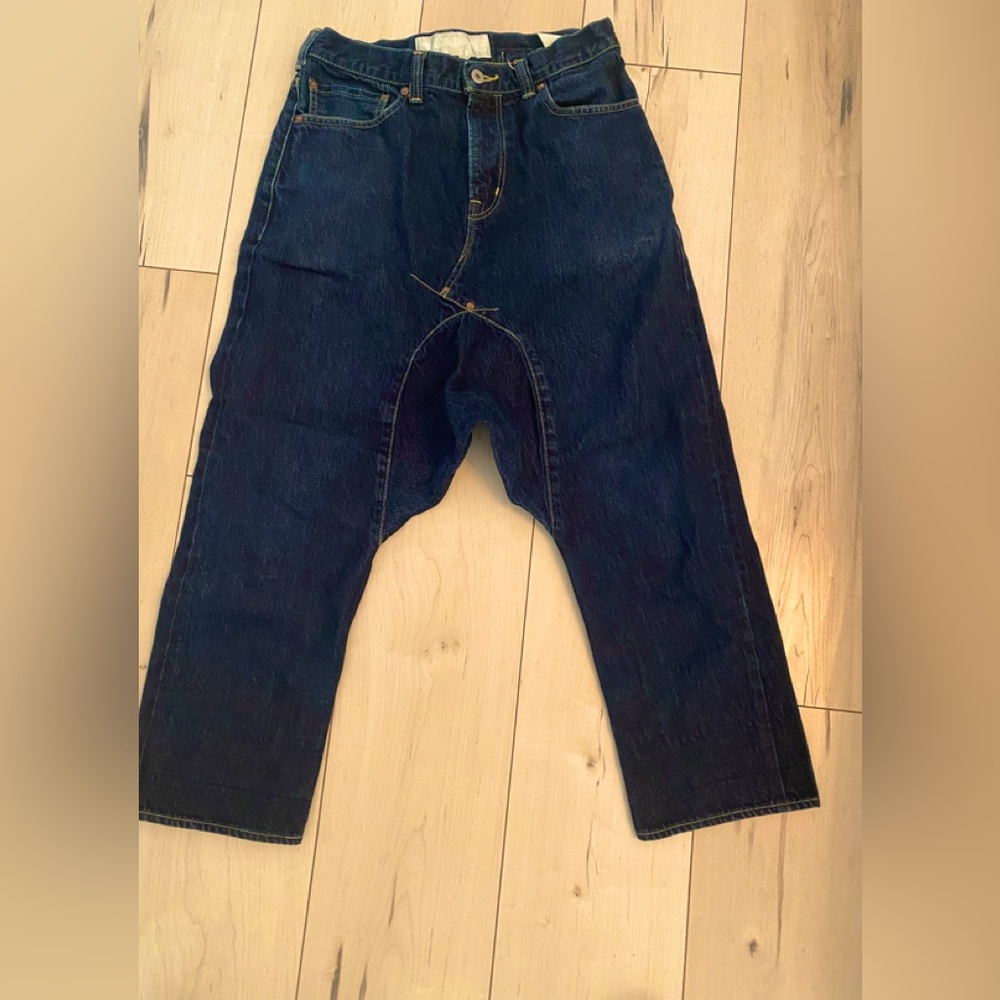Comme Des Garçons x Genrya dropped crotch jeans.